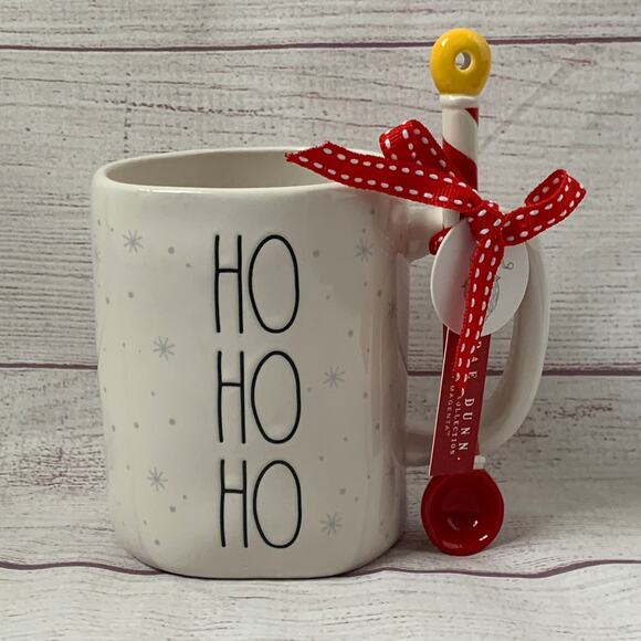 Rae Dunn North Pole Christmas Coffee Mug with Pole Spoon Ho Ho Ho Snowflake - Picture 2 of 13